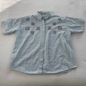 Women's Blue Button Down Shirt